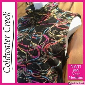 NWT! $69 Rainbow Yarn Vest Coldwater Creek Medium!